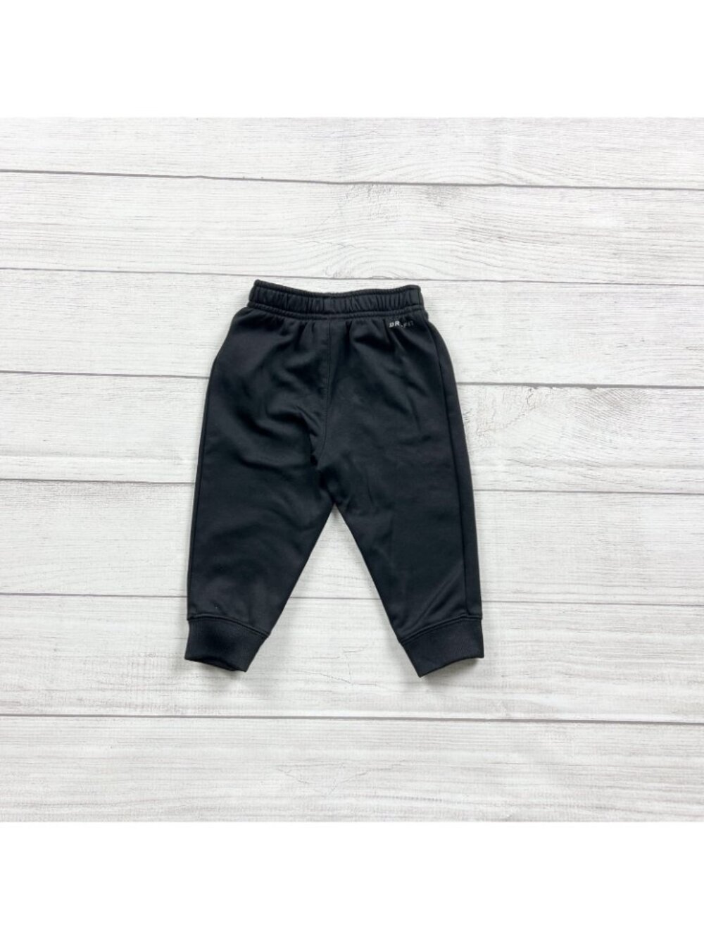 Nike Dri-Fit Baby Jogger Pants Elastic Waist Black Yellow Logo 12-18 Months - Picture 3 of 3